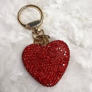 Fashion Rhinestone Heart Keychain Crystal Handbag Purse Bag charm